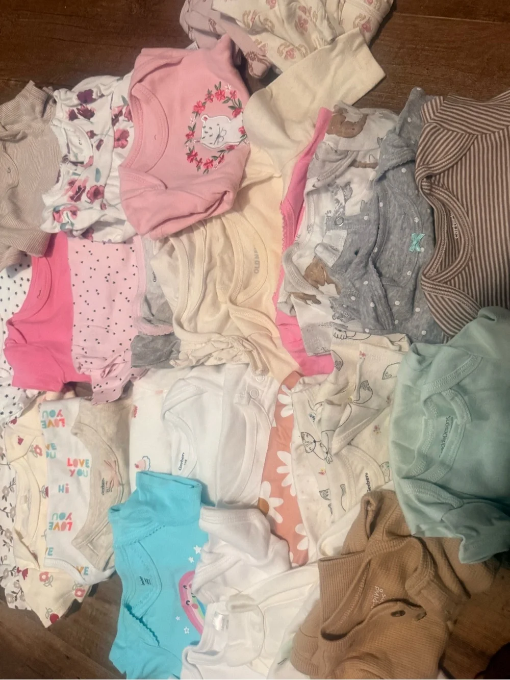 50+ Mixed Baby Girls Clothing Bundle - Floral & Pink Pieces